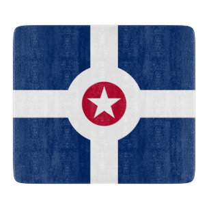 Kleine Glasschneidplatte mit Indianapolis-Flagge Schneidebrett