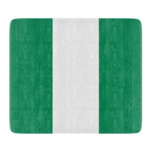 Kleine Glasschneidplatte mit nigerianischer Flagge Schneidebrett