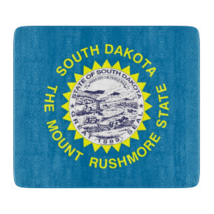 Kleine Glasschneidplatte mit South Dakota-Flagge Schneidebrett