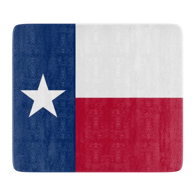 Kleine Glasschneidplatte mit Texas-Flagge Schneidebrett (Vorderseite)