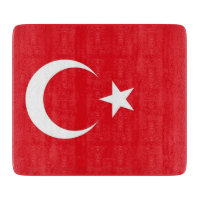 Kleine Glasschneidplatte mit türkischer Flagge