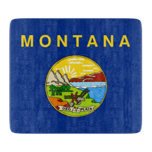 Kleine Glasschneidtafel mit Montana-Flagge Schneidebrett