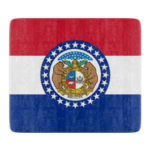 Kleine Glasschneidtafel unter der Flagge von Misso Schneidebrett