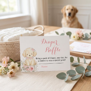 Kleine goldene Mädchen-Blumen-Hündchen, Mädchen-Ba Begleitkarte