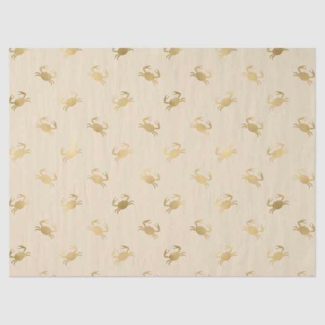 Kleine Goldkrebse auf Cremedekoupage Seidenpapier (Vorderseite)