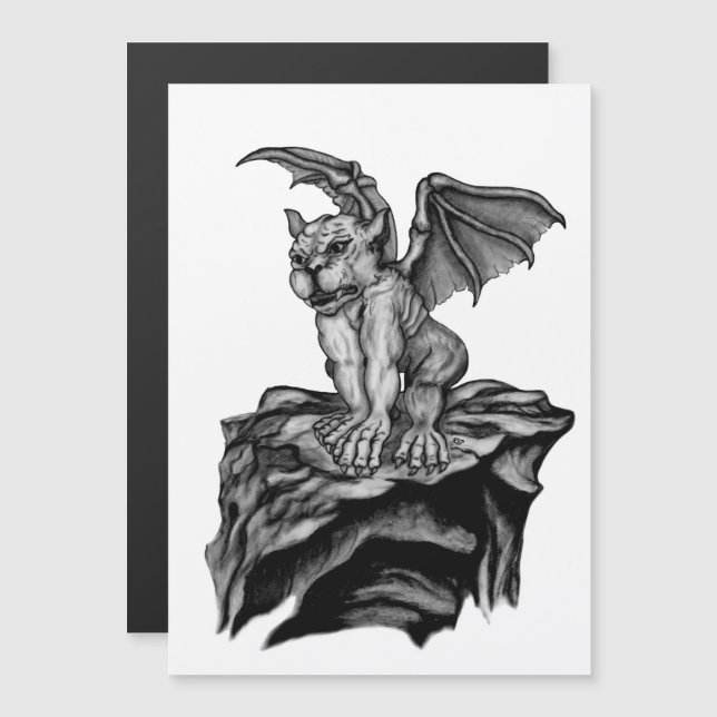 Kleine Golem Gargoyle Magnetkarte (Vorne/Hinten)