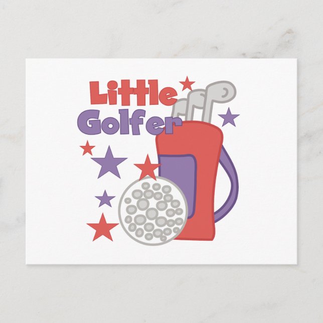 Kleine Golfer-T - Shirt und Geschenke Postkarte (Vorderseite)