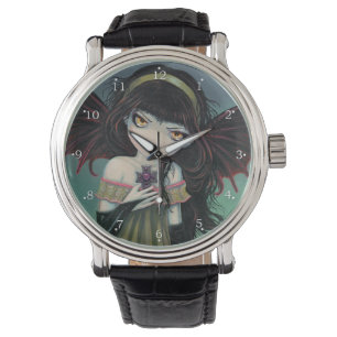 Kleine Gothic-Vampir-Fantasy-Kunst Armbanduhr