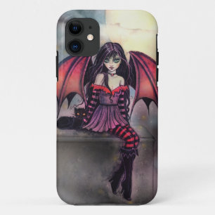 Kleine gothische Halloween-Fee Vampir und Katze Case-Mate iPhone Hülle