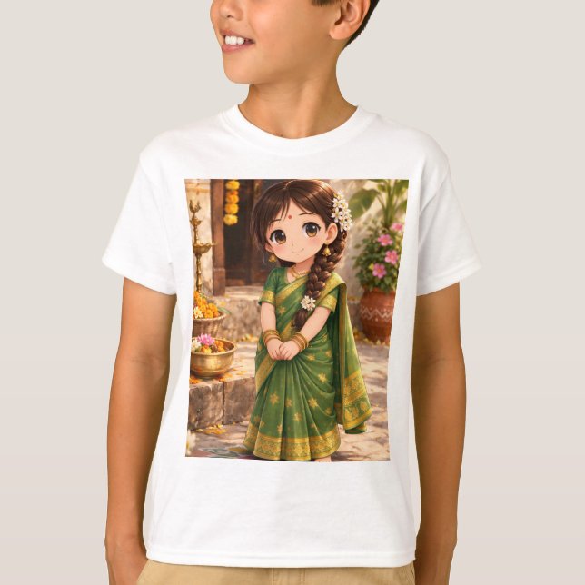 Kleine Grace in Grün T-Shirt (Vorderseite)