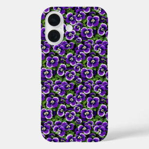 Kleine grafische Lila Stiefmütterchen Telefongehäu iPhone 16 Hülle