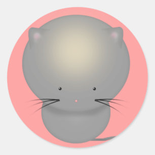 Kleine graue Katzen-Sticker Runder Aufkleber