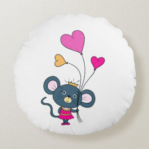 Kleine graue Maus Rundes Kissen