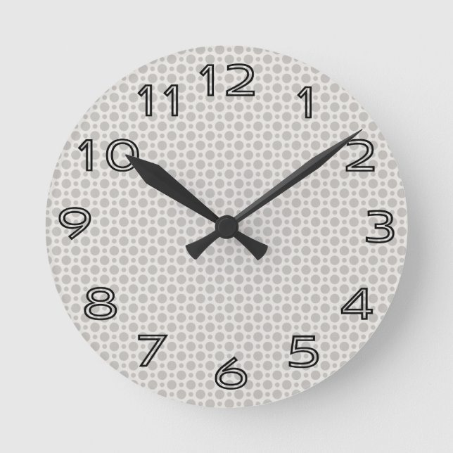 Kleine graue Punkte Runde Wanduhr (Vorderseite)