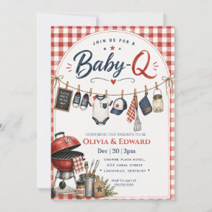 Kleine Grill-Wasserfarben-BB-Baby-Party Einladung