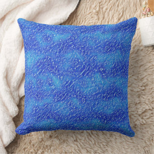 Kleine Grooves Textur auf blau gefärbt bis Farbe k Kissen