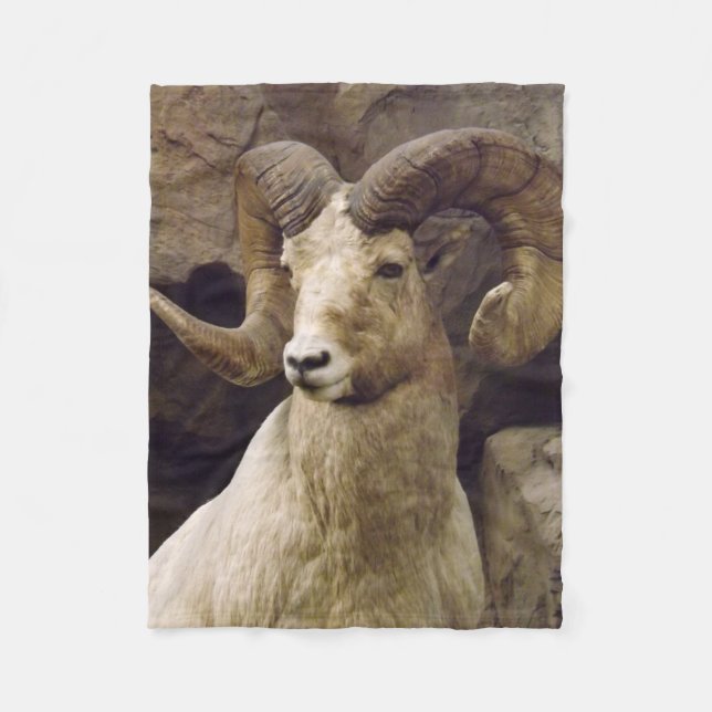 Kleine große Horn-Schaf-Fleece-Decke Fleecedecke (Vorderseite)