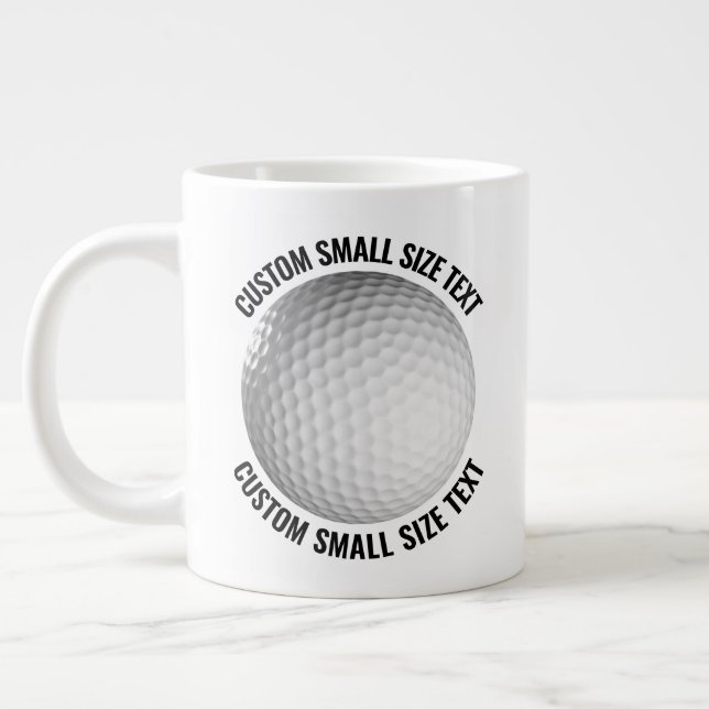Kleine Größe Personalisierter Text Riesiger Golfbe Jumbo-Tasse (Links)