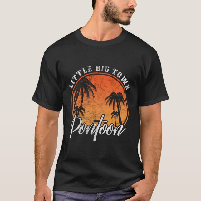 Kleine große Stadt Pontoon Sommerferien T-Shirt (Vorderseite)