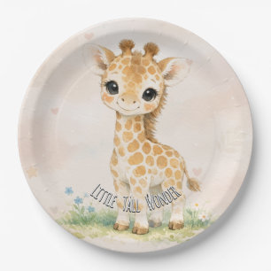 Kleine große Wunder Giraffe Safari Baby Shower Pappteller