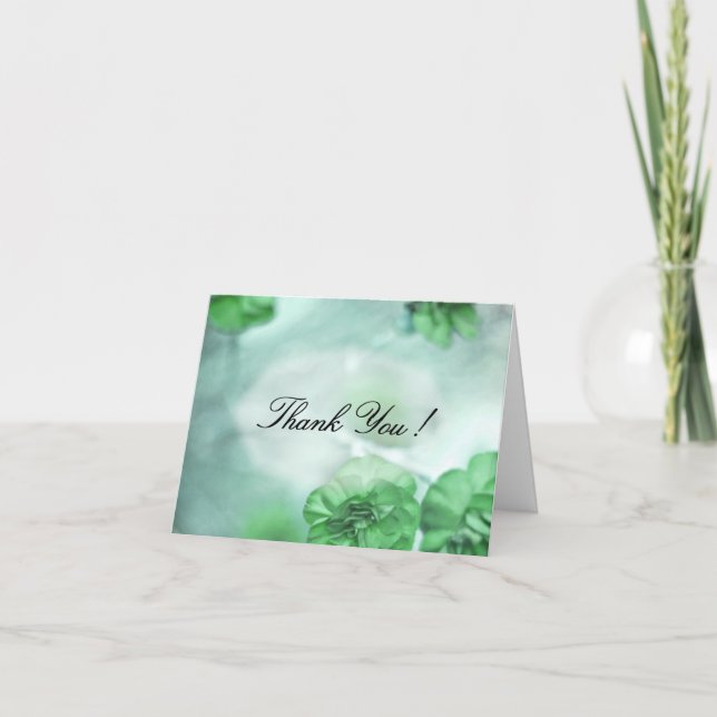 Kleine grüne Blume Vielen Dank Dankeskarte (Vorderseite)
