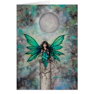 Kleine grüne Fae gothic Fairy Fantasy Art