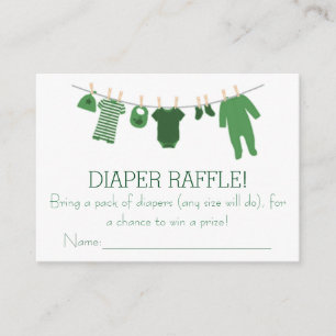 Kleine grüne Kleidung Diaper Raffle Tickets Begleitkarte
