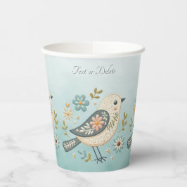 Kleine grüne Vogelbläserei Pappbecher