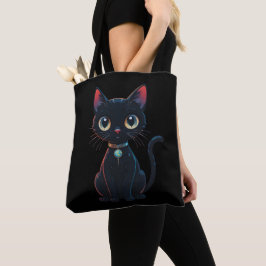 Kleine gruselige schwarze Katze