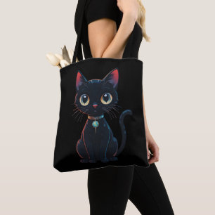 Kleine gruselige schwarze Katze