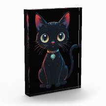 Kleine gruselige schwarze Katze