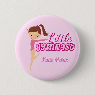 Kleine Gymnastik Hübsch Pink Custom Kids Gymnastik Button