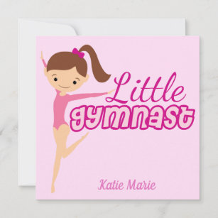 Kleine Gymnastik Hübsch Pink Custom Kids Gymnastik Karte