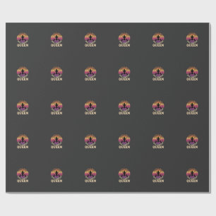 Kleine Halloween-Königin Hexenkatze Design_1 Geschenkpapier