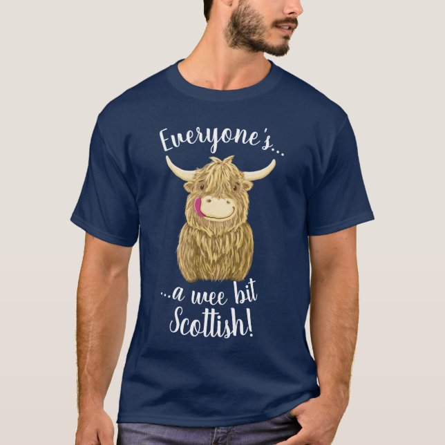 Kleine Hamish Hochland-Kuh, jeder schottisch! T-Shirt (Vorderseite)