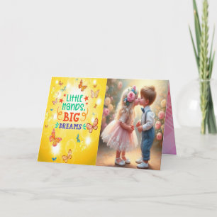 Kleine handgeklappte Einladungskarte