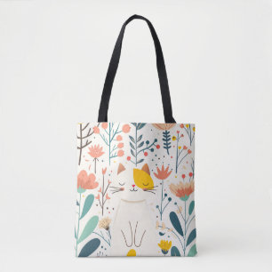 Kleine Happy Cat and Blume Illustration