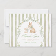 Kleine Häschen-Daisy-Blumen-Baby-Shower-Grünstreif