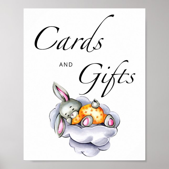 Kleine Hasen-Karten und Geschenkschild Poster (Vorne)