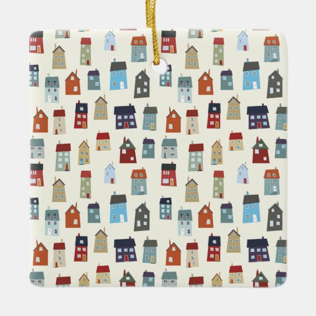 KLEINE HÄUSER KERAMIKORNAMENT (Vorderseite)