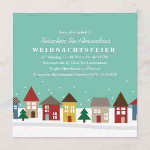 Kleine Häuser Winter-Einweihungsparty einladen Einladung