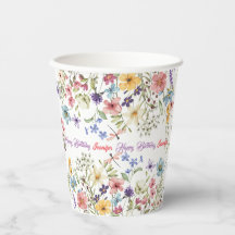 Kleine helle Wildblumen Wasserfarbe Geburtstag