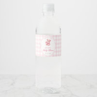 Kleine Herz-Rosa-Gingham-Teddybär-Baby-Party