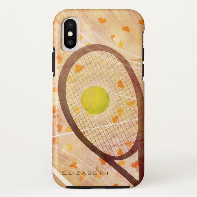 Kleine Herzen auf Tennisplatz-Mädchen Tennis Case-Mate iPhone Hülle (Rückseite)