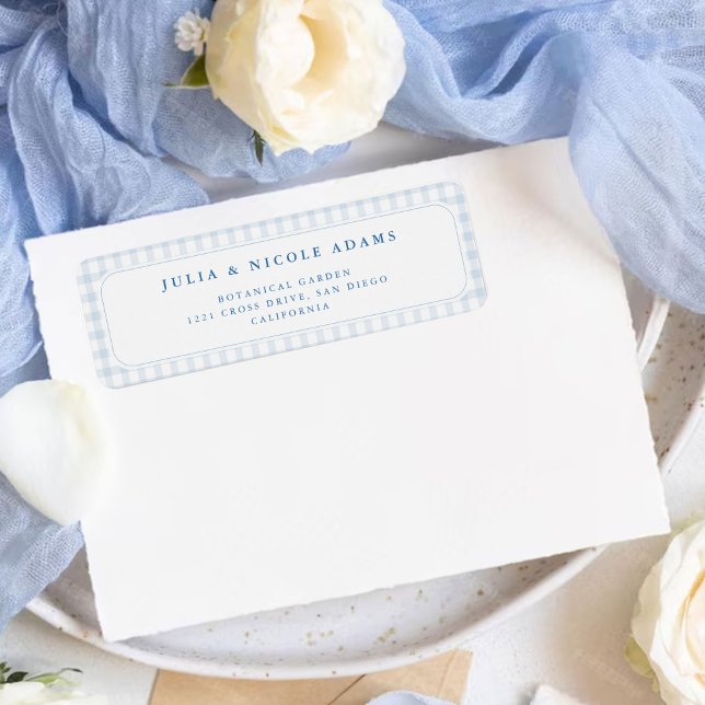 Kleine Herzen Blau Gingham Teddy Bär Baby Shower (Von Creator hochgeladen)