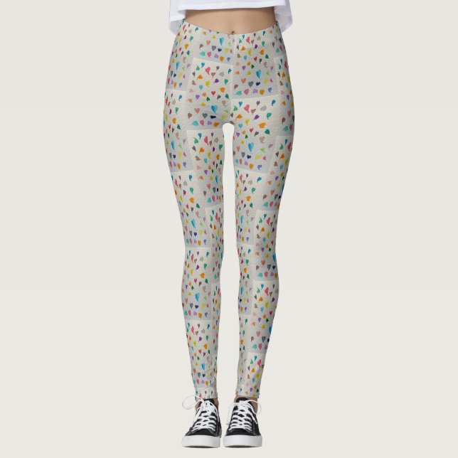 Kleine Herzen Fliesen Leggings  (Vorderseite)