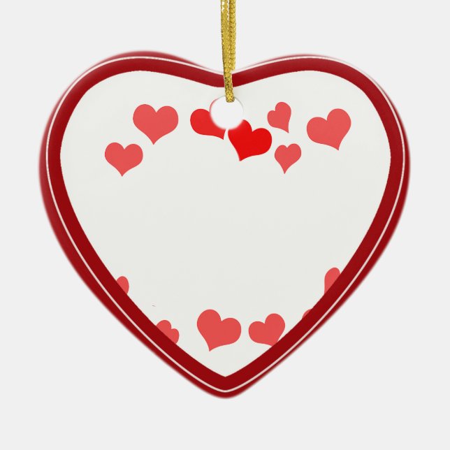 Kleine Herzen - Ihre Nachricht hinzufügen Keramikornament (Vorne)