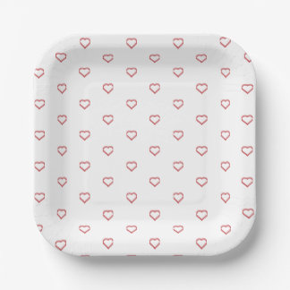 kleine Herzen Papierplatten Pappteller