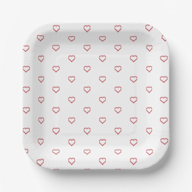 kleine Herzen Papierplatten Pappteller (Vorderseite)