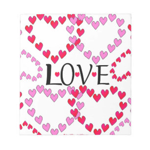 Kleine Herzen Rosa Rot Liebe Notizblock
